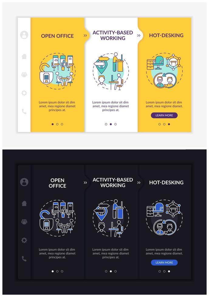 Smart office environs onboarding vector template