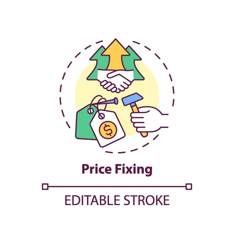 Price fixing concept icon vector