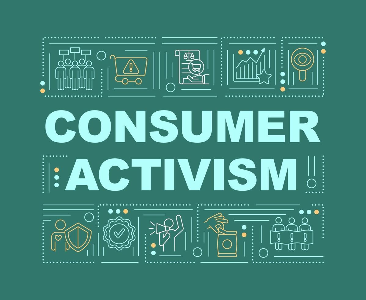 Consumer activism word concepts banner vector
