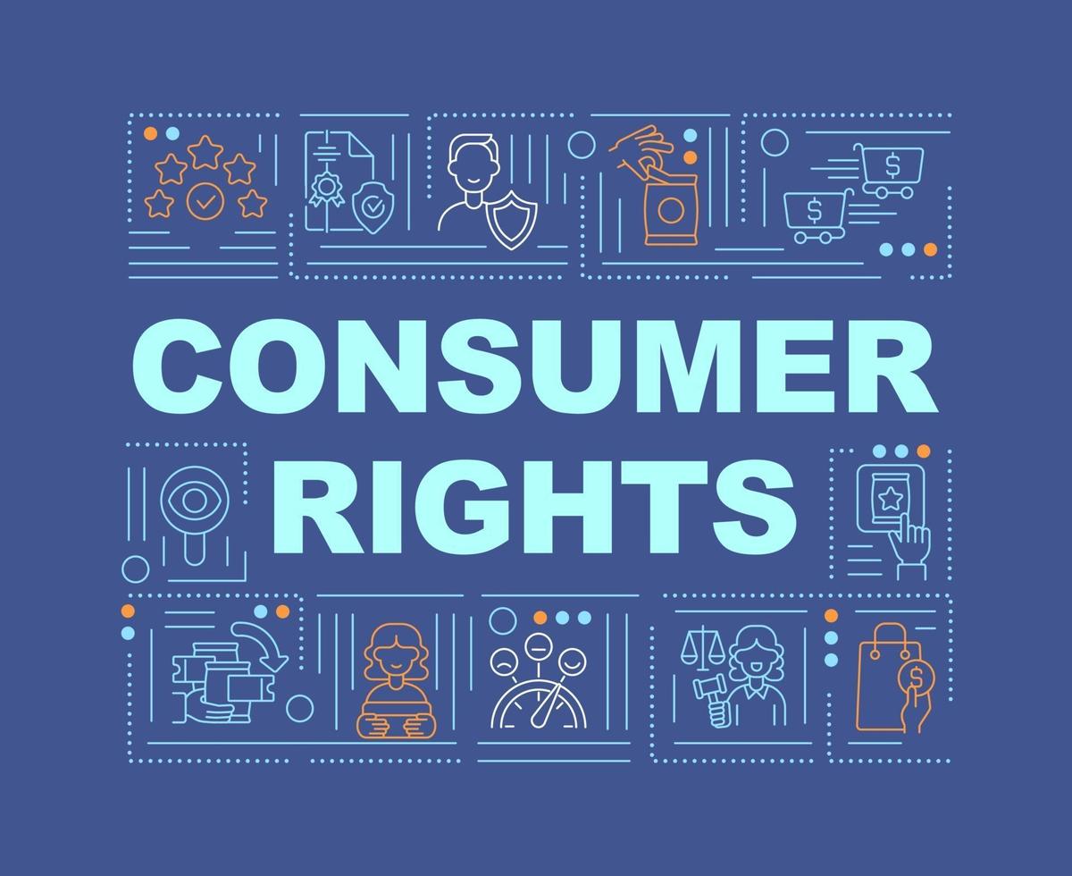 Consumer rights word concepts banner vector