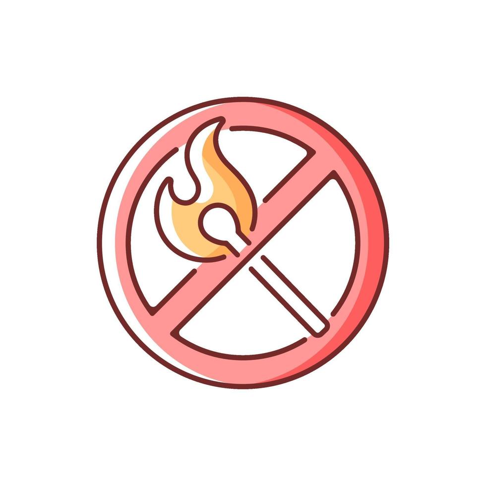 No open flame RGB color icon vector