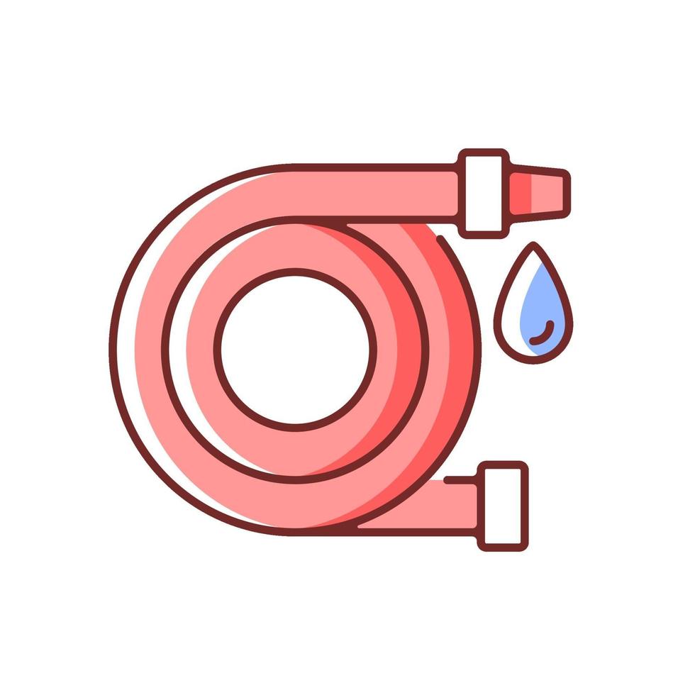 Fire hose RGB color icon vector