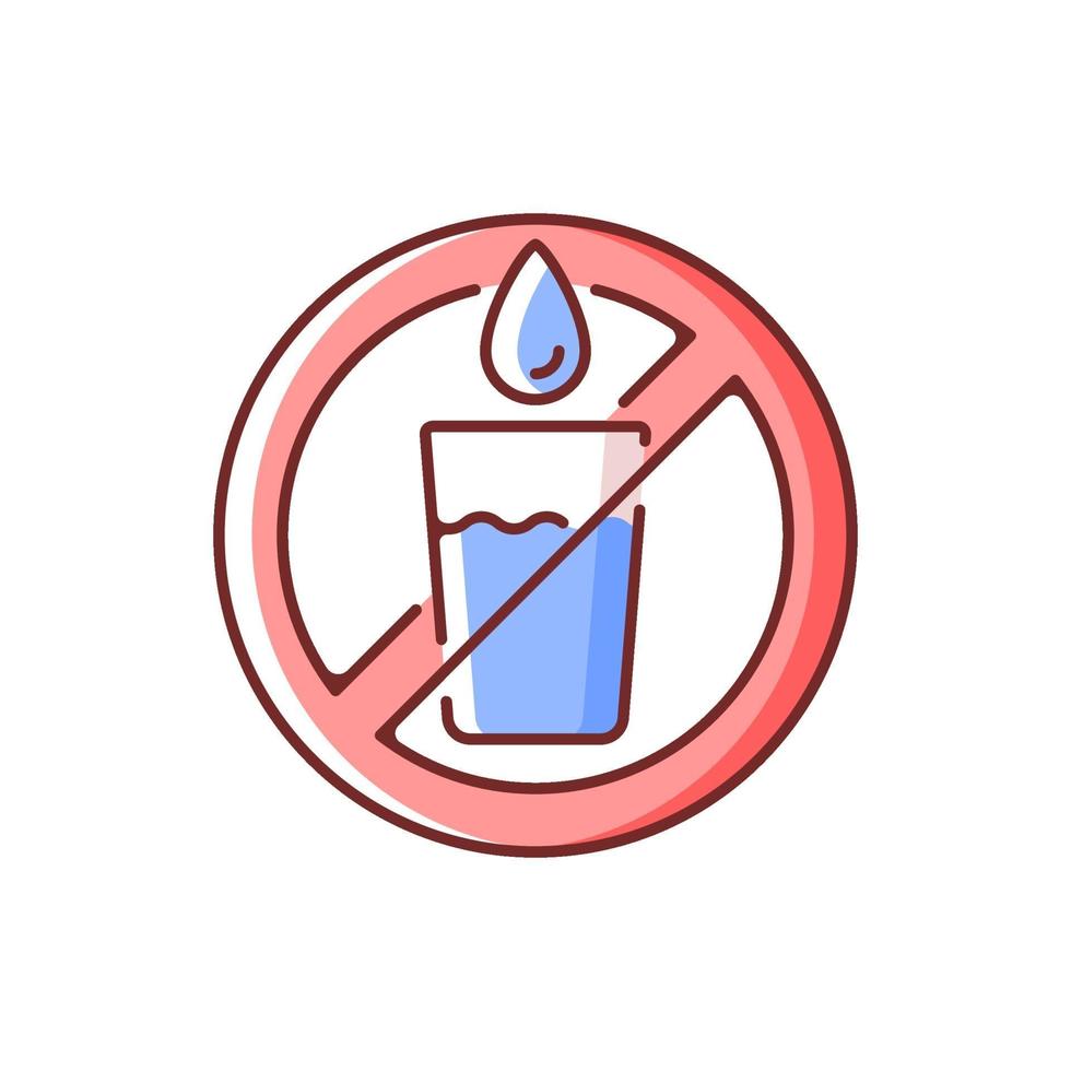 no beber agua icono de color rgb vector