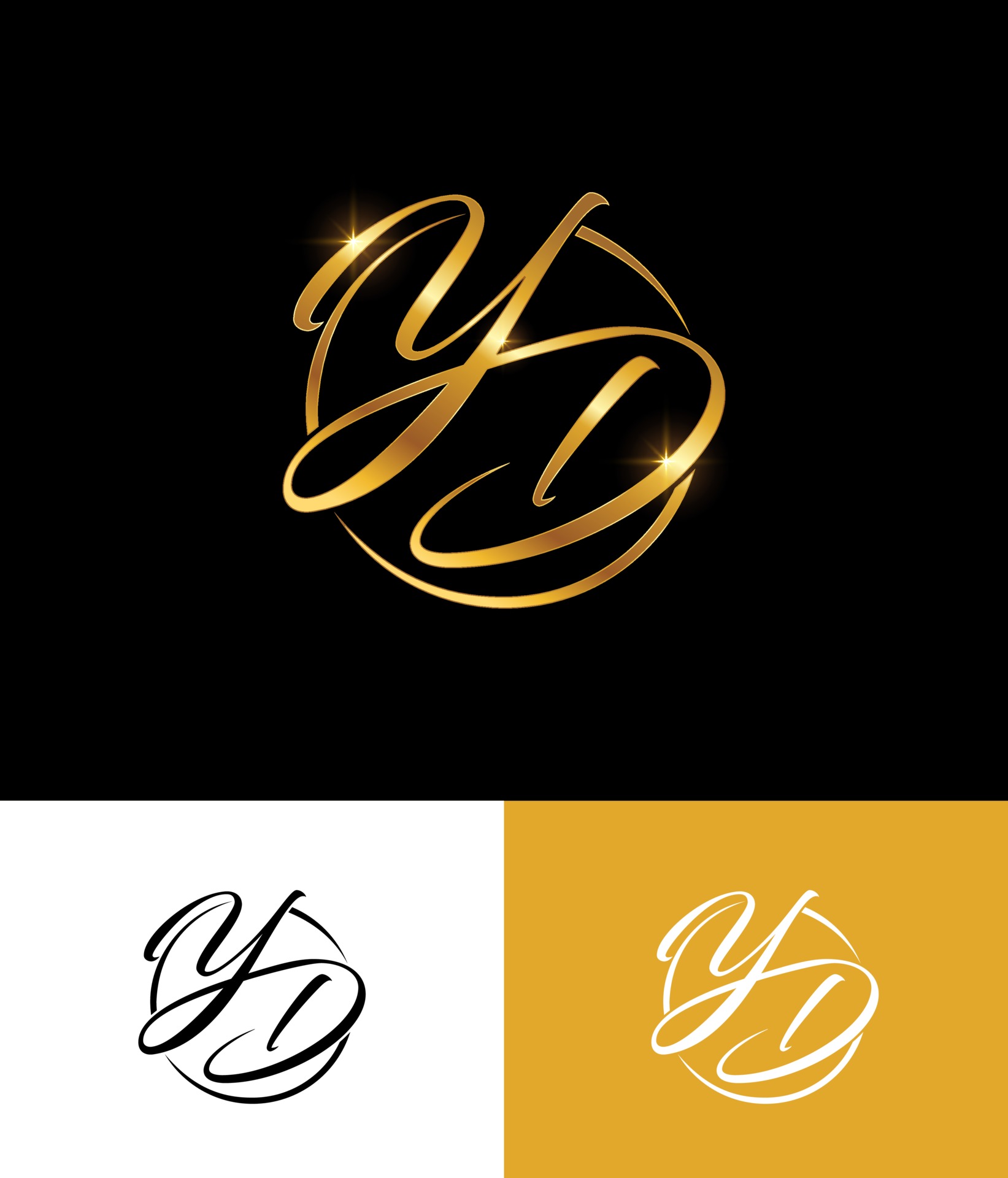Golden Yd Monogram Initial Logo Vector Art At Vecteezy