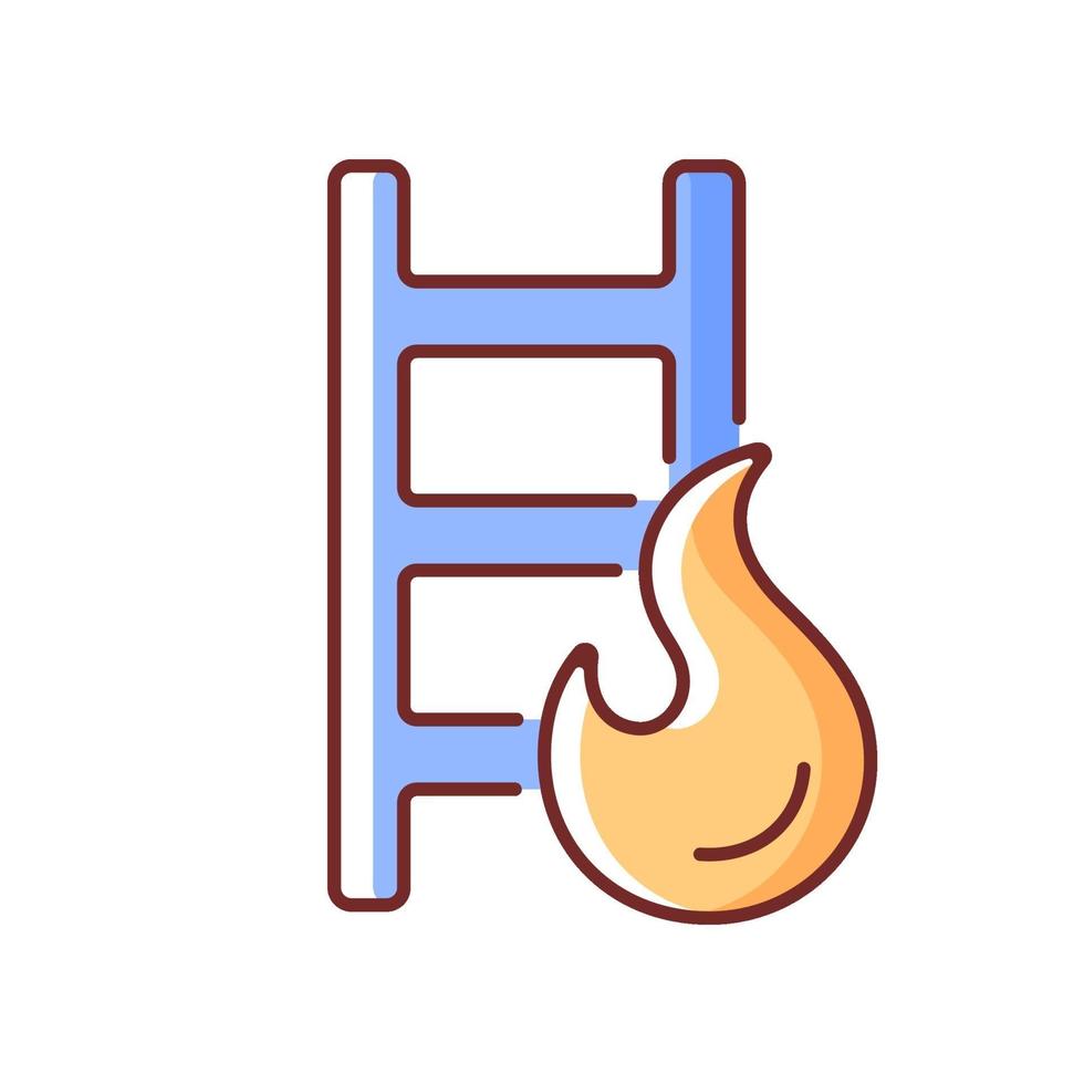 Fire escape ladder RGB color icon vector
