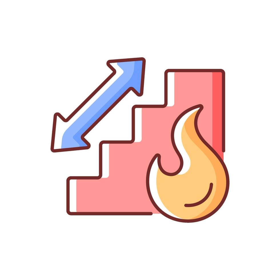 Stairway RGB color icon vector