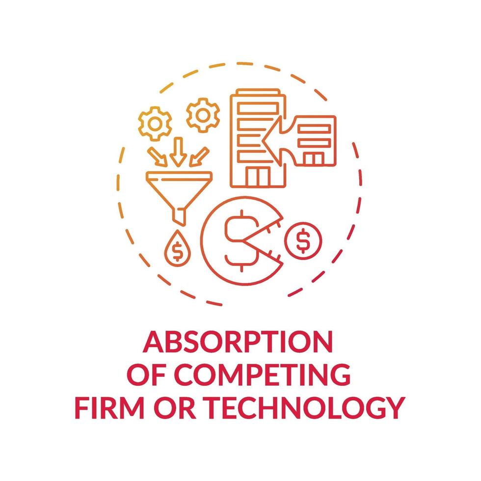 Competing firm and technology absorption concept icon vector