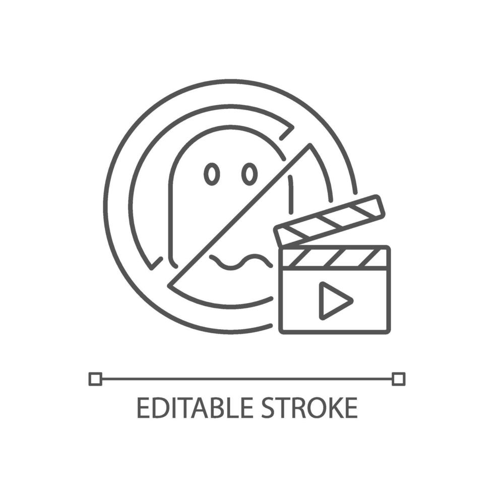 No horror movies linear icon vector