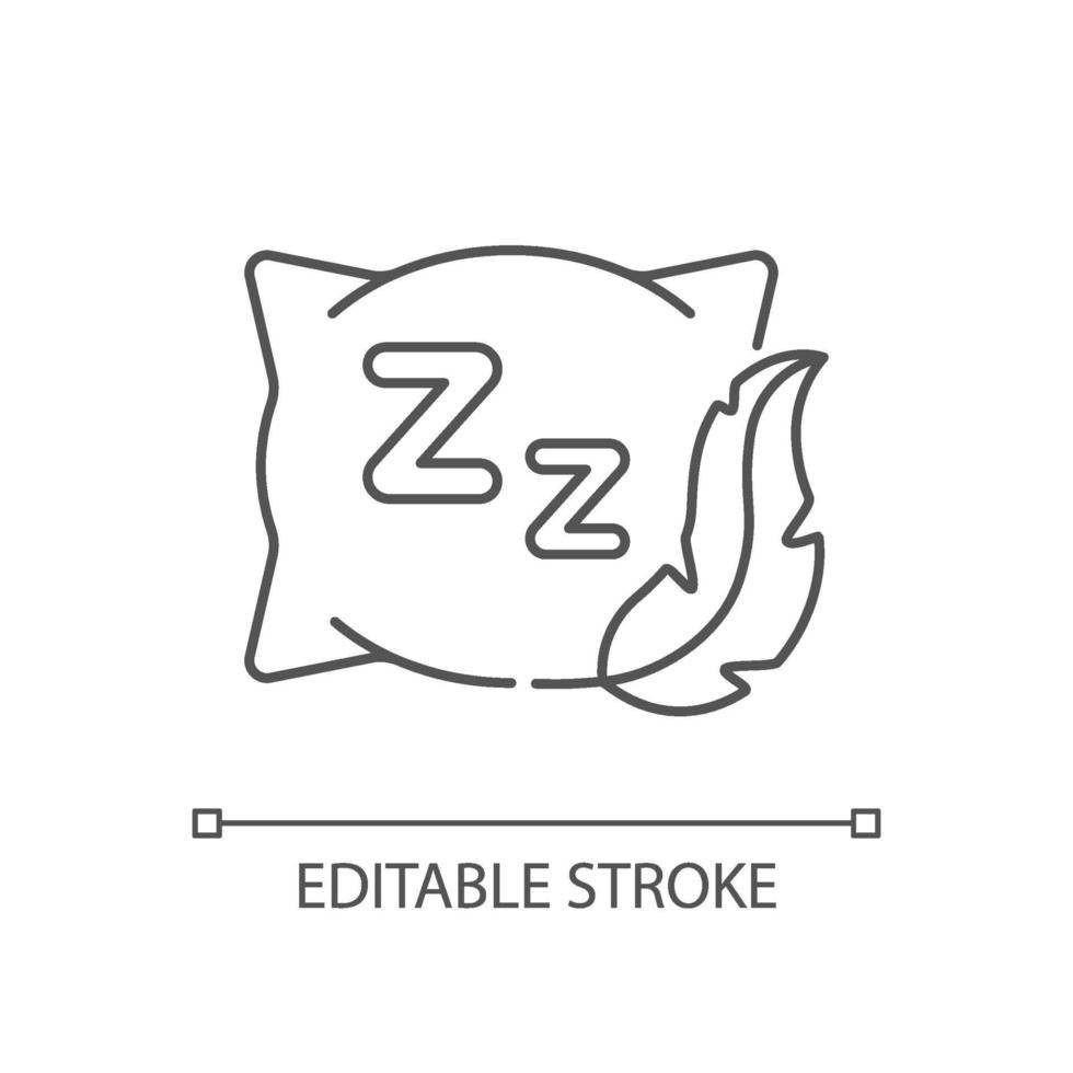 Comfortable and fresh pillow linear icon vector