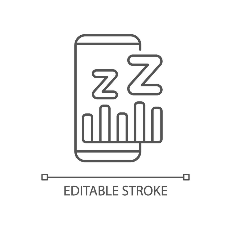 Sleep phase app linear icon vector
