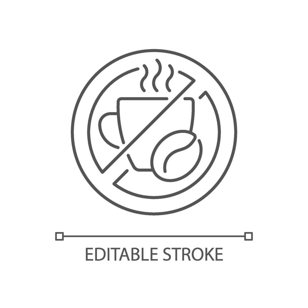 No caffeine linear icon vector