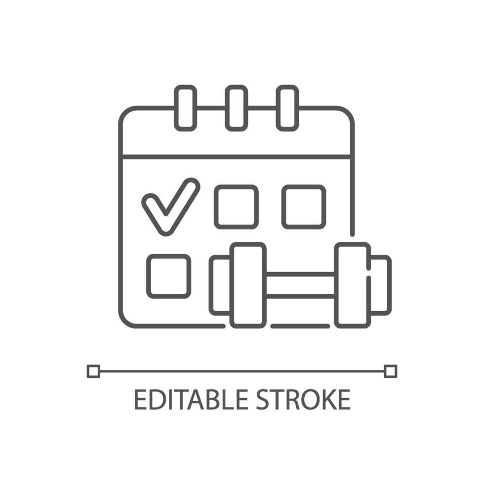 icono lineal de ejercicio regular vector