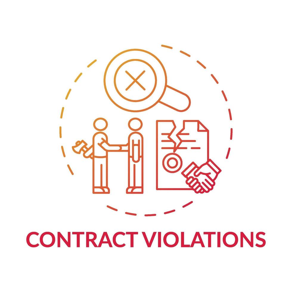 Contract violations concept icon vector