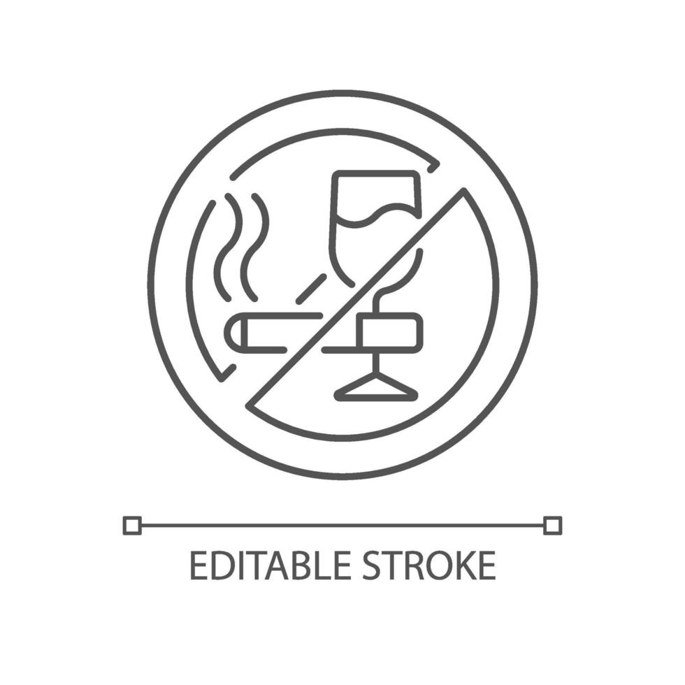 No alcohol and cigarettes linear icon vector