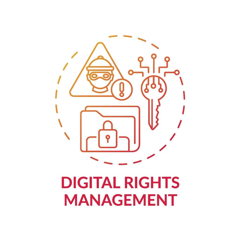 Digital rights management concept icon vector