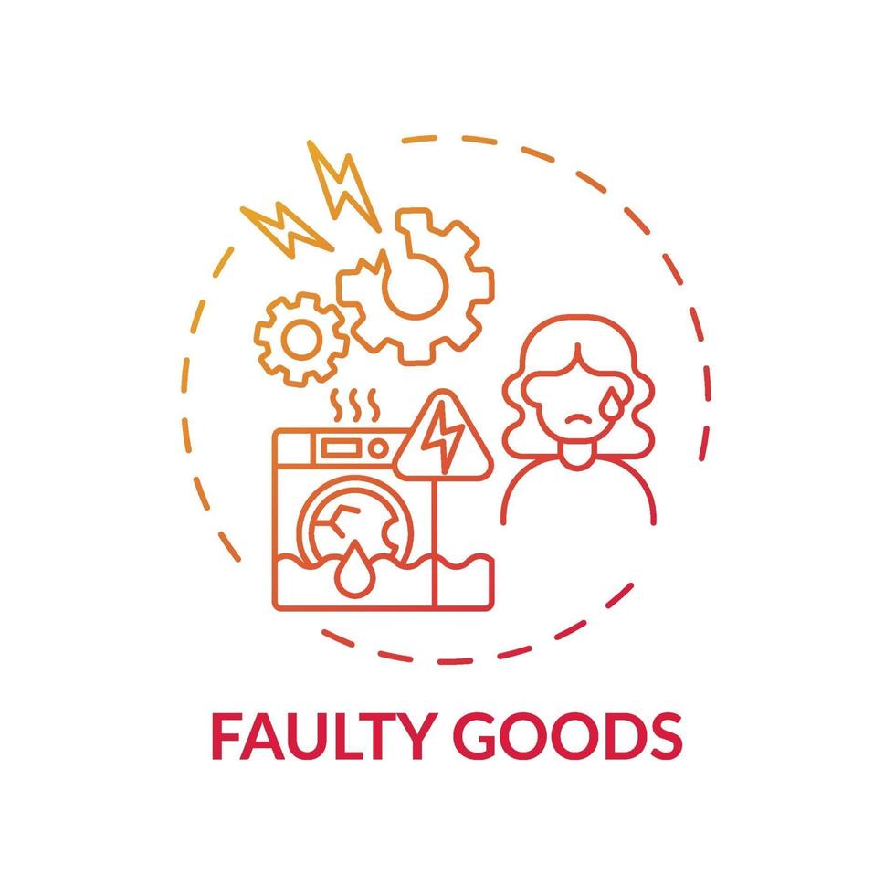 Faulty goods concept icon vector