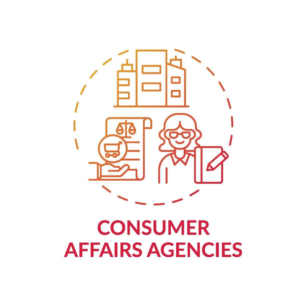 Consumer affairs agencies concept icon vector