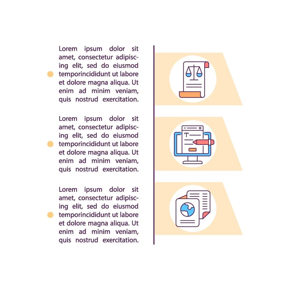 Signing employment contract online concept line icons with text vector