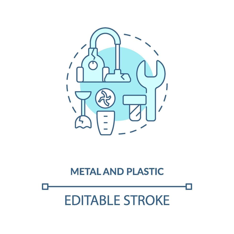 Metal and plastic concept icon vector