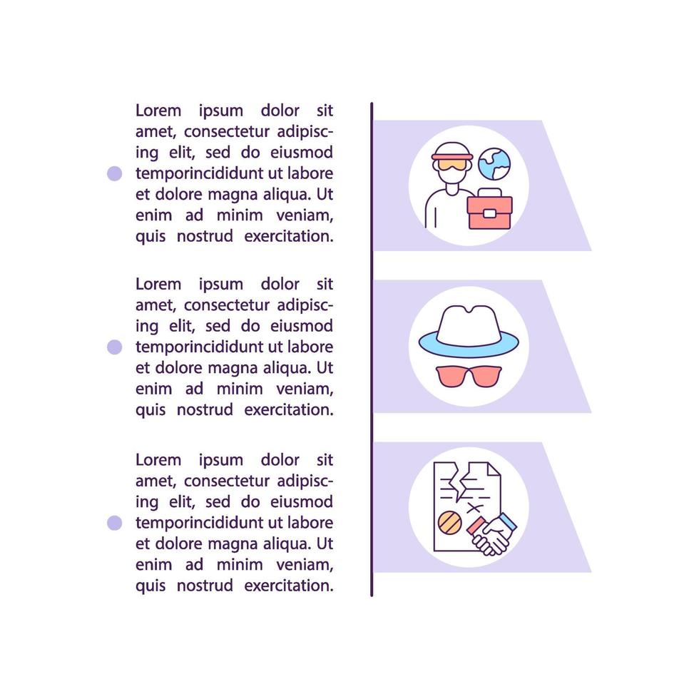 Migrant worker deception concept line icons with text vector