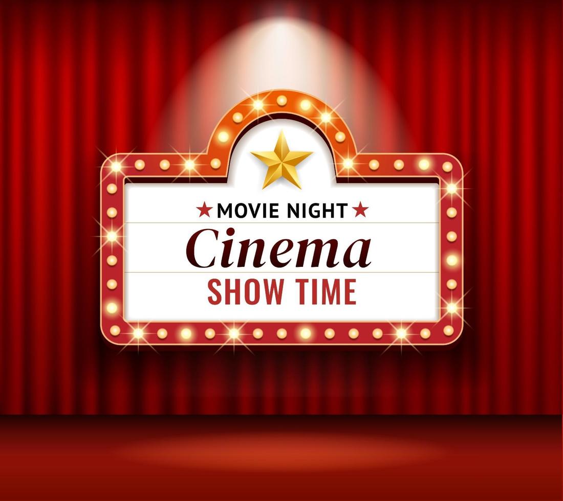 Cinema theater frame retro vector illustrations.