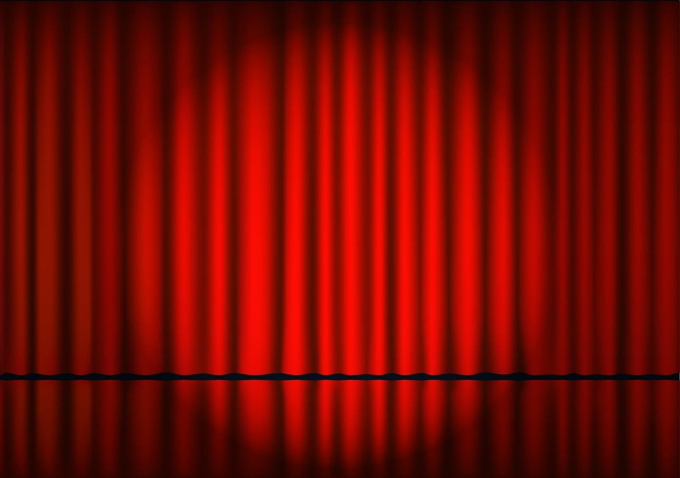 Red theatrical curtain background vector illustration.
