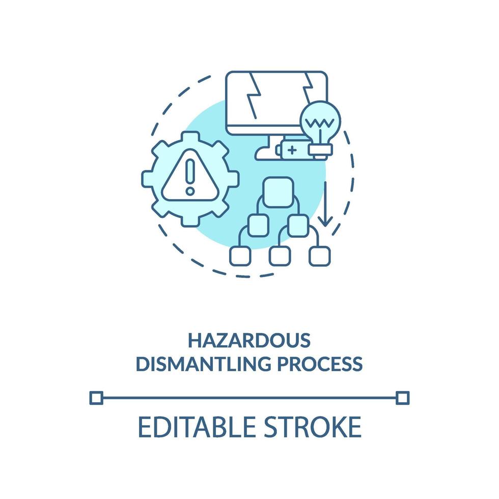 Hazardous dismantling process concept icon vector