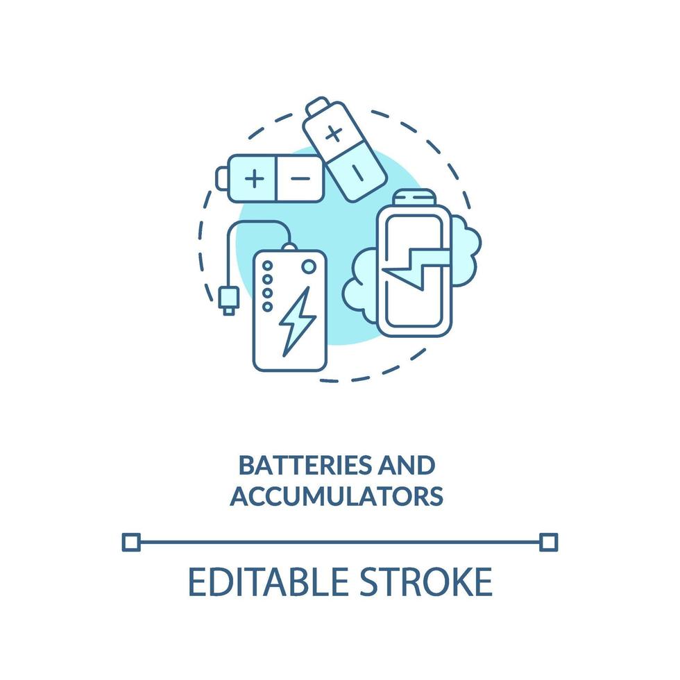 Batteries and accumulators concept icon vector