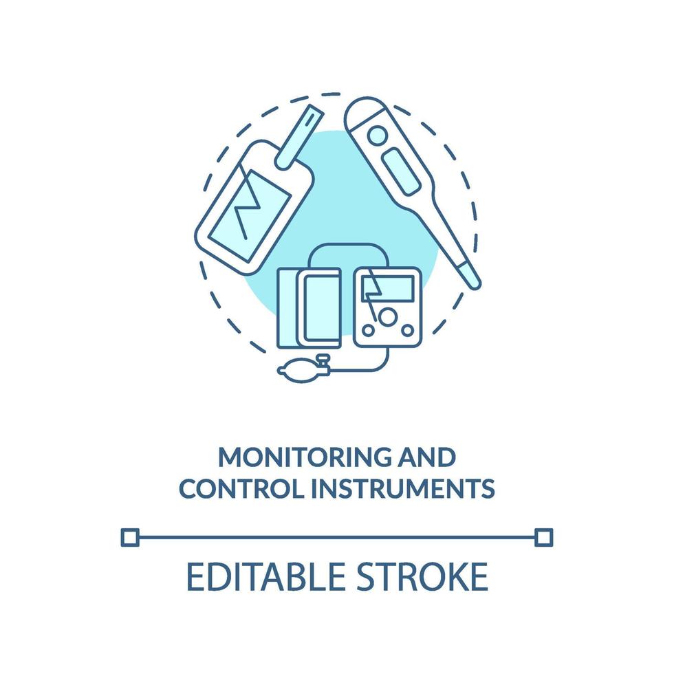 icono de concepto de instrumentos de monitoreo y control vector