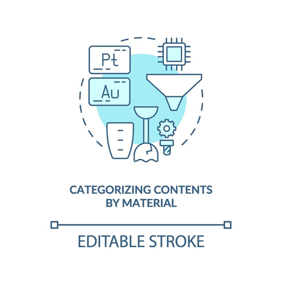 Categorizing contents by material concept icon vector