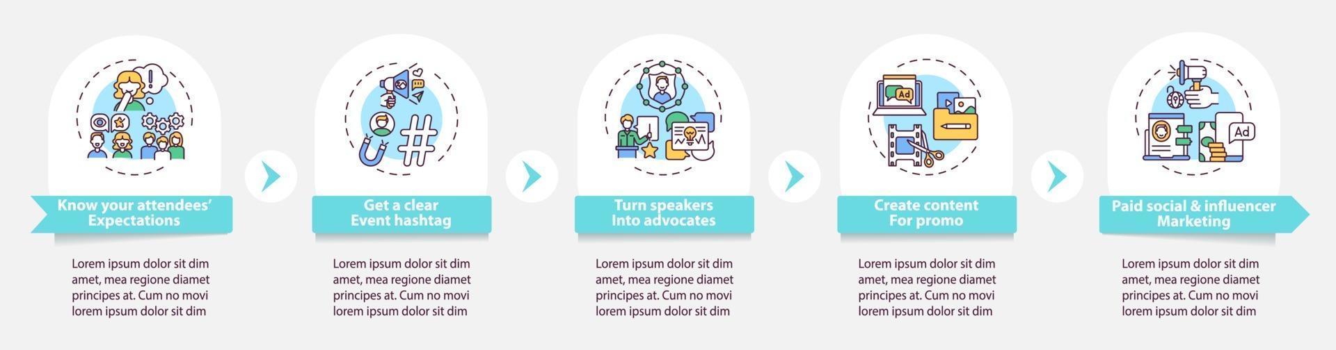 Virtual event marketing vector infographic template