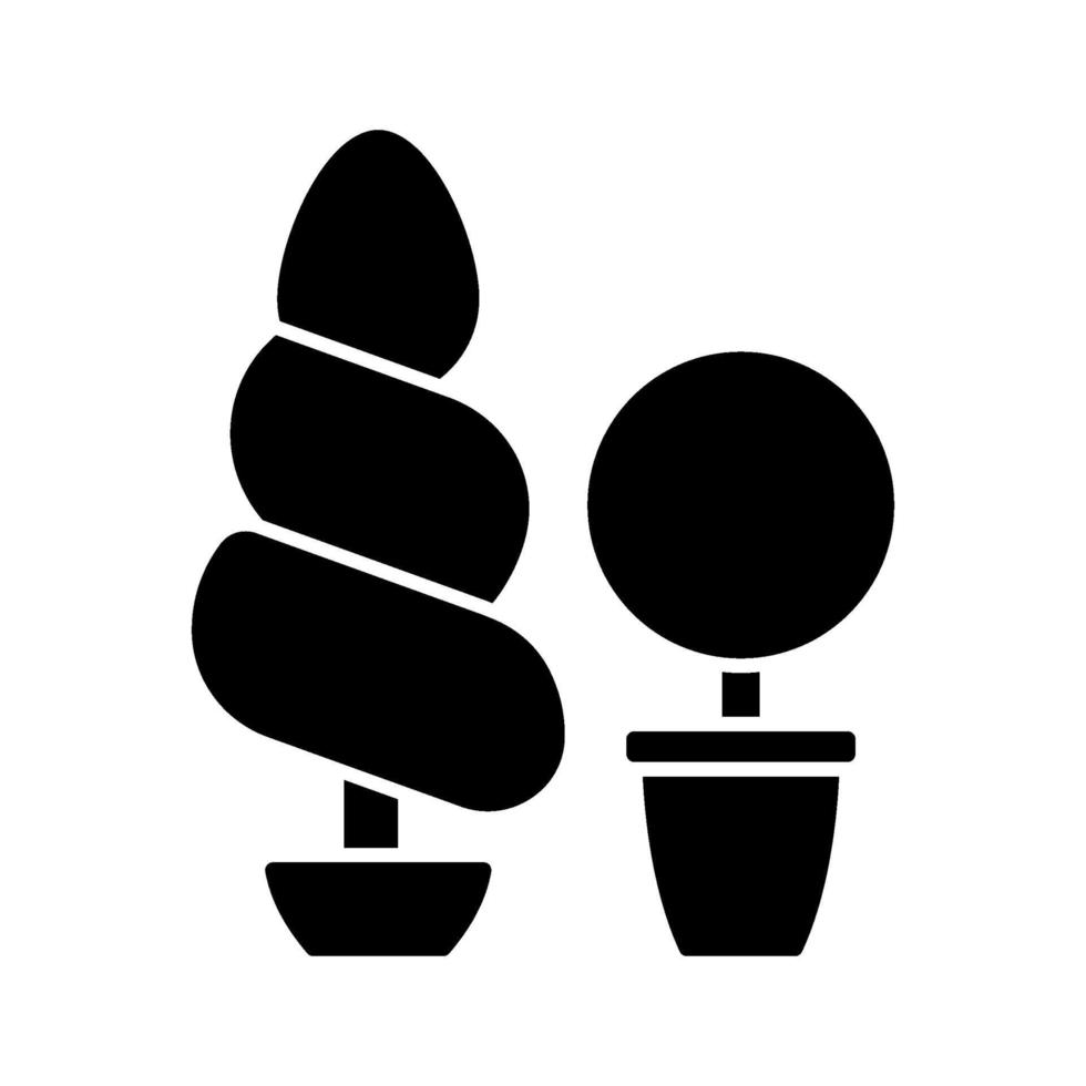 Topiaries and evergreens black glyph icon vector