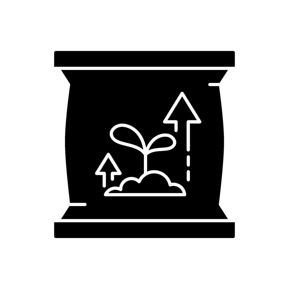Fertilizers black glyph icon vector