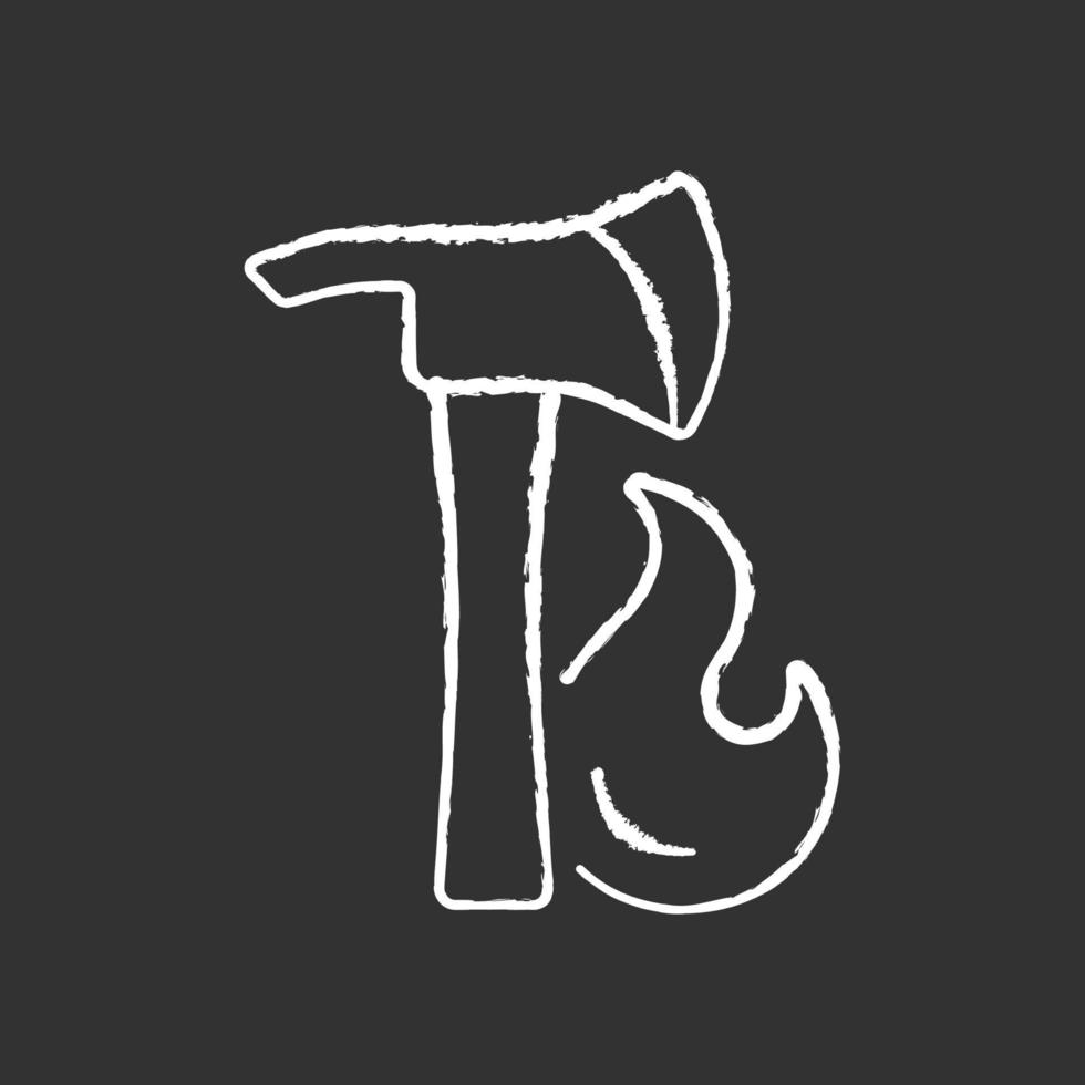 Pulaski axe chalk white icon on black background vector