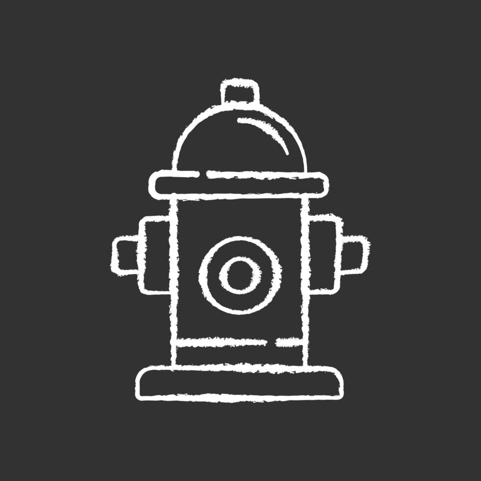 Fire hydrant chalk white icon on black background vector