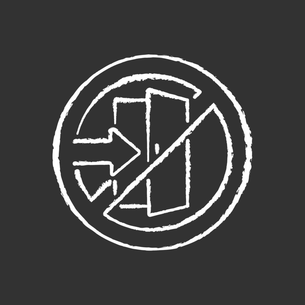 Do not enter chalk white icon on black background vector