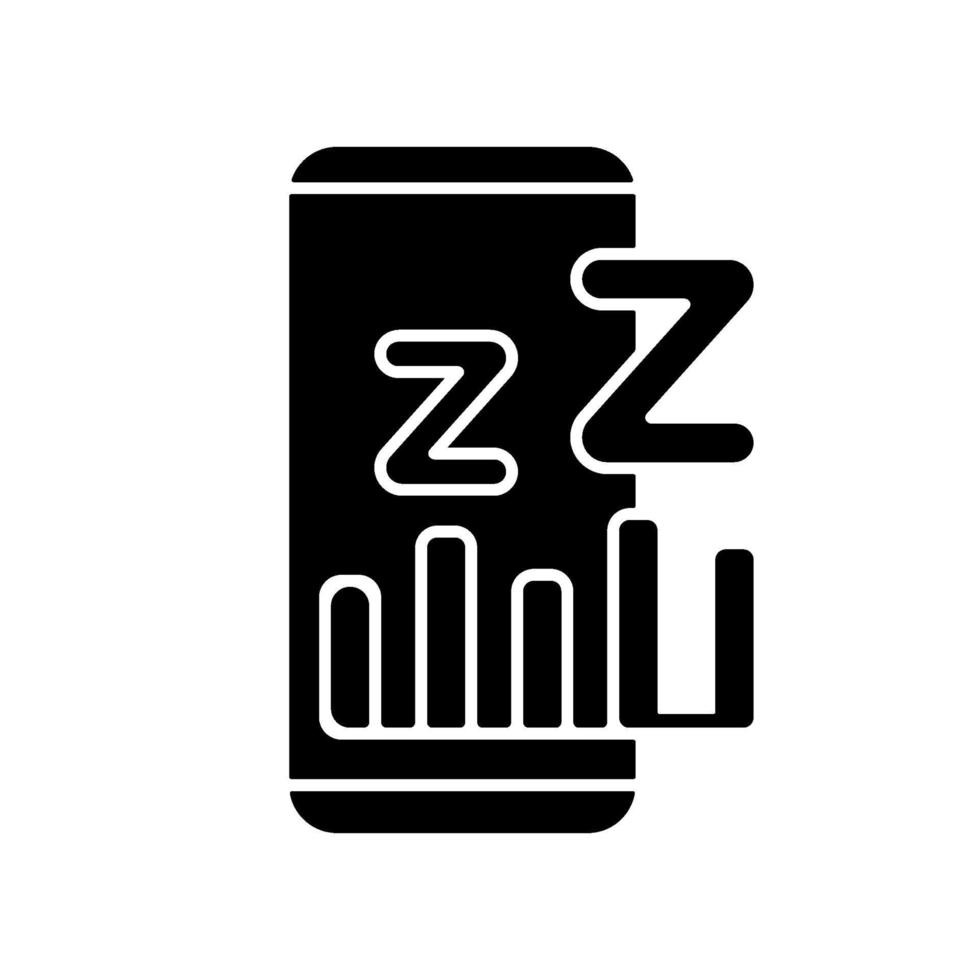 Sleep phase app black glyph icon vector