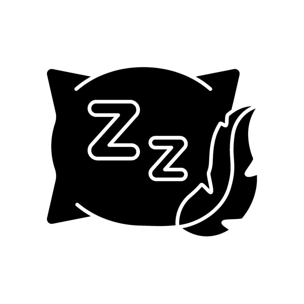 Comfortable and fresh pillow black glyph icon vector