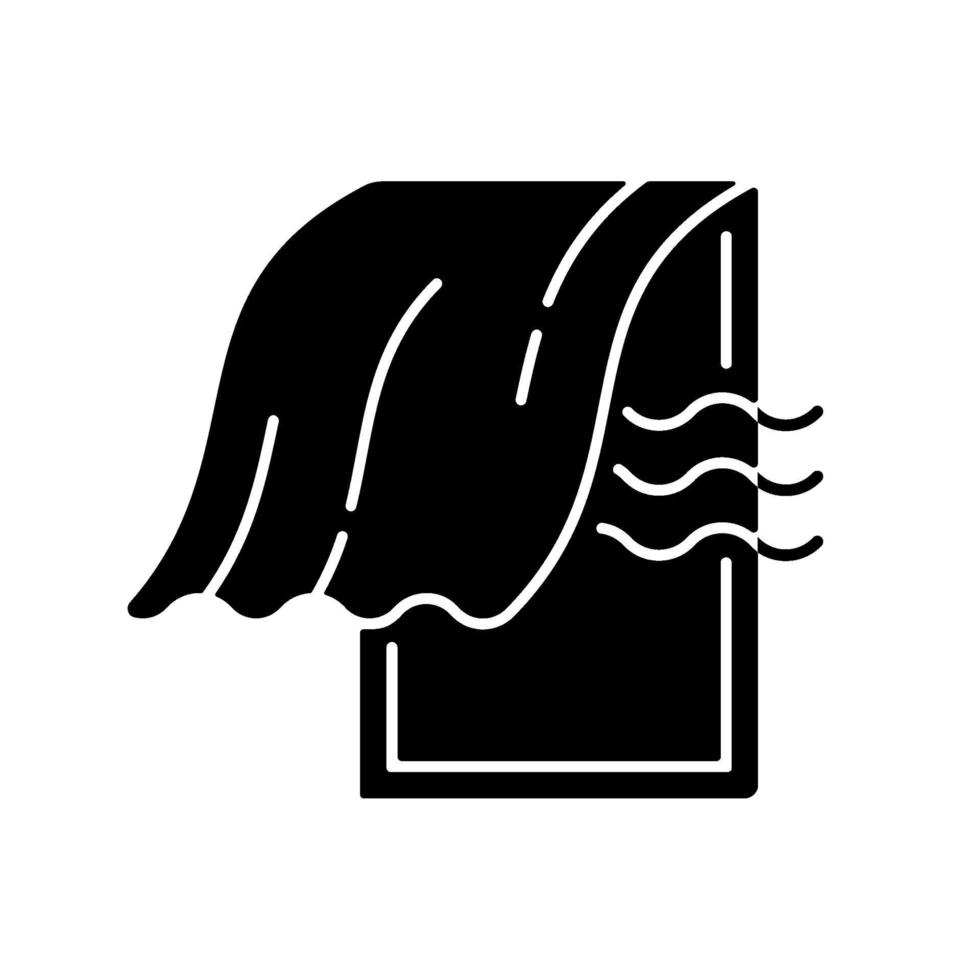 Airing bedroom black glyph icon vector