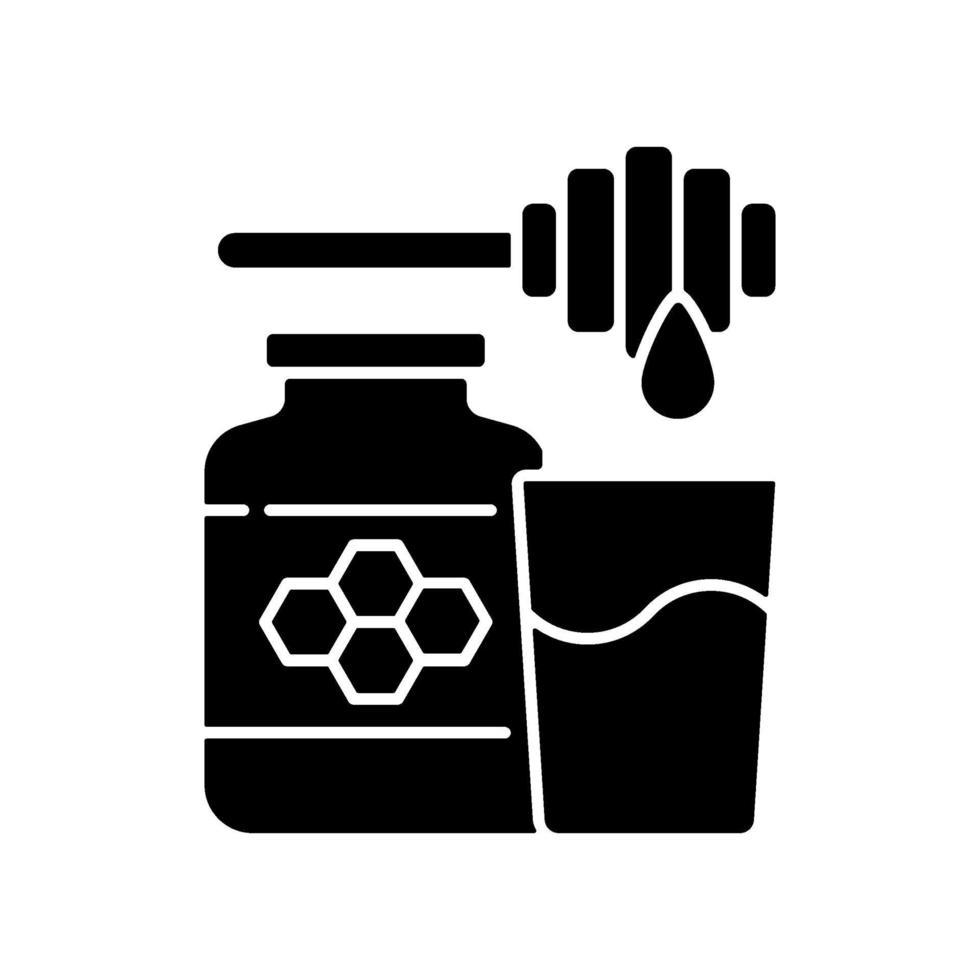 Milk and honey black glyph icon vector