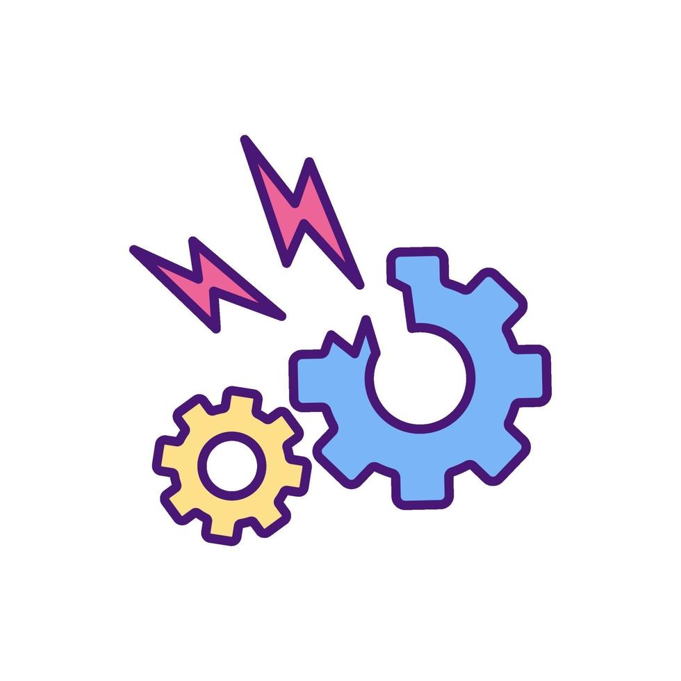 Faulty equipment RGB color icon vector