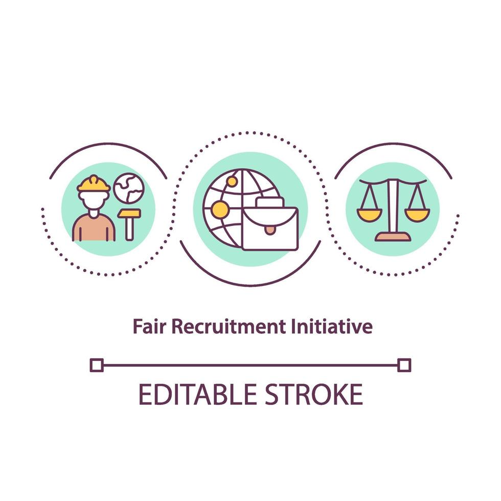 Fair recruitment initiative concept icon vector