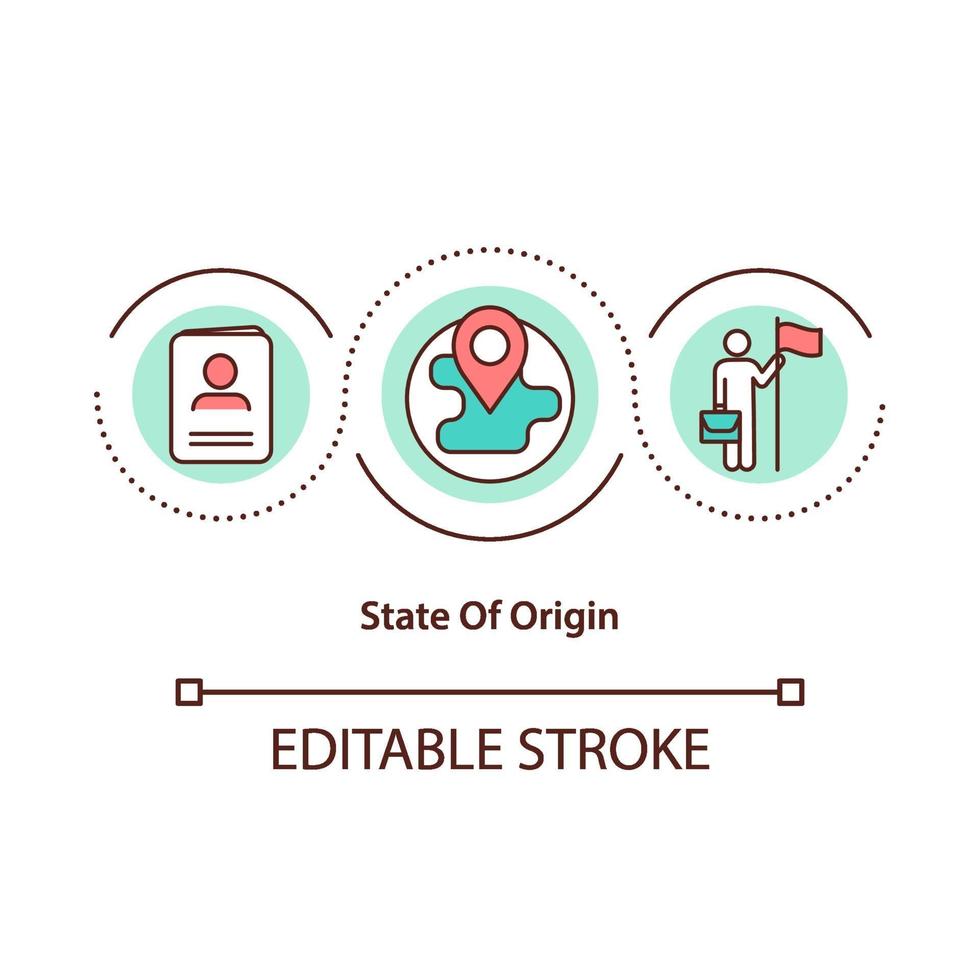 State of origin concept icon vector