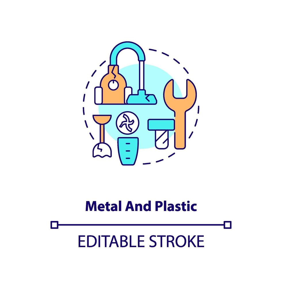 Metal and plastic concept icon vector