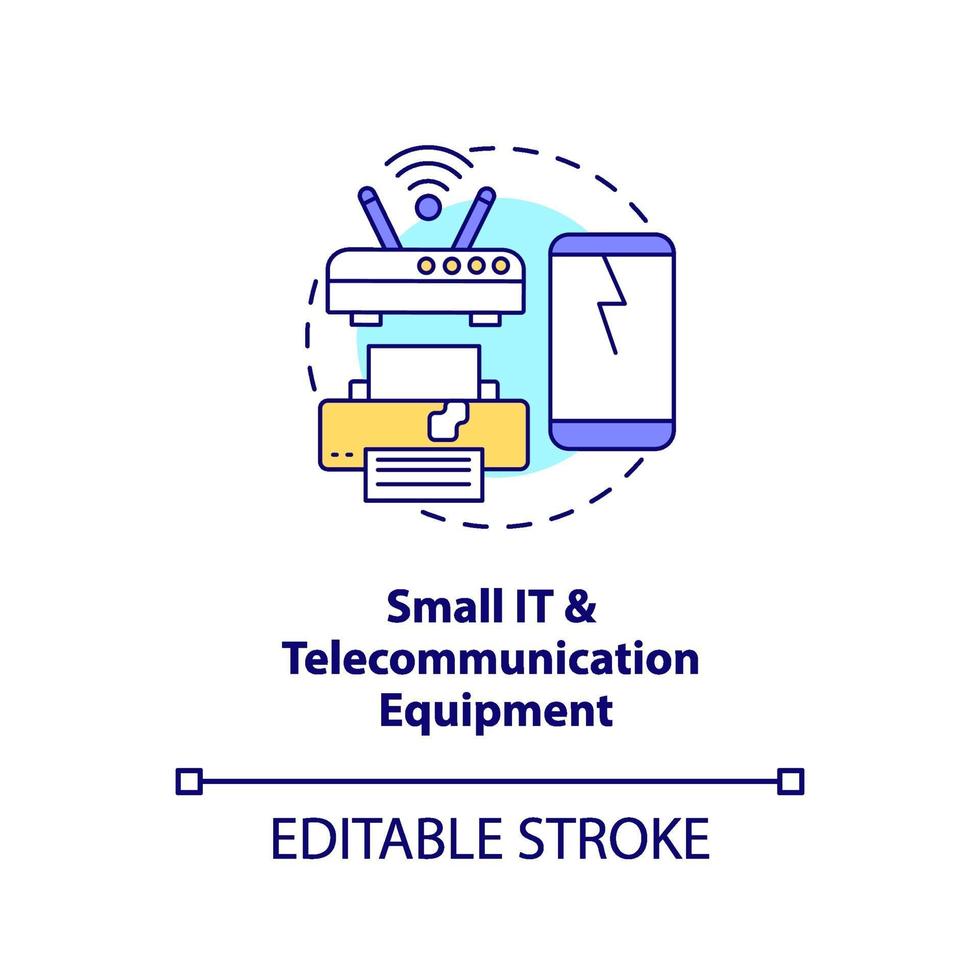 Small IT and telecommunication equipment concept icon vector