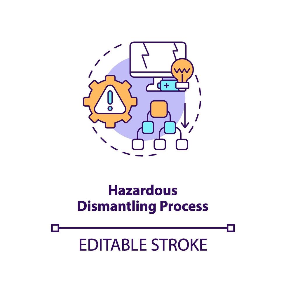 Hazardous dismantling process concept icon vector