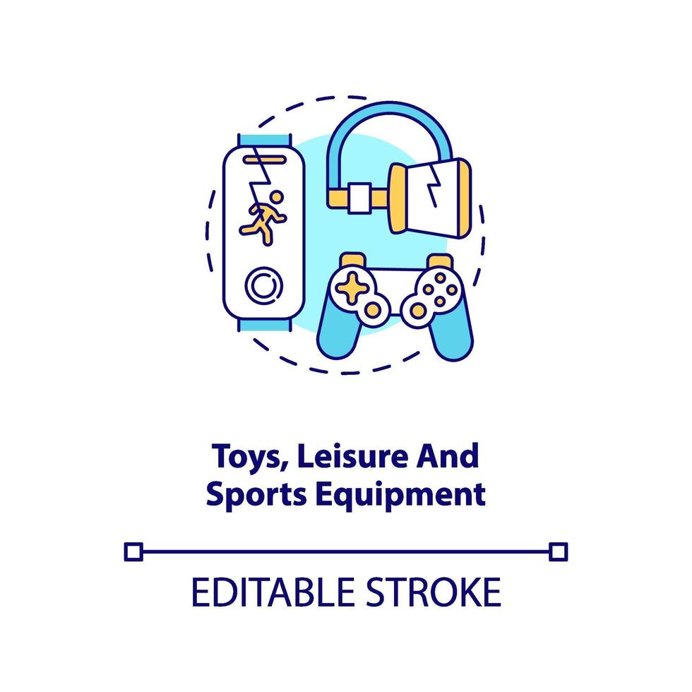 Toys, leisure and sports equipment concept icon vector