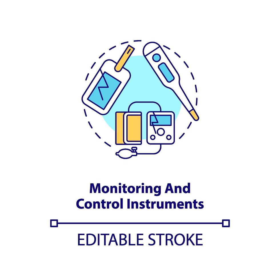 icono de concepto de instrumentos de monitoreo y control vector