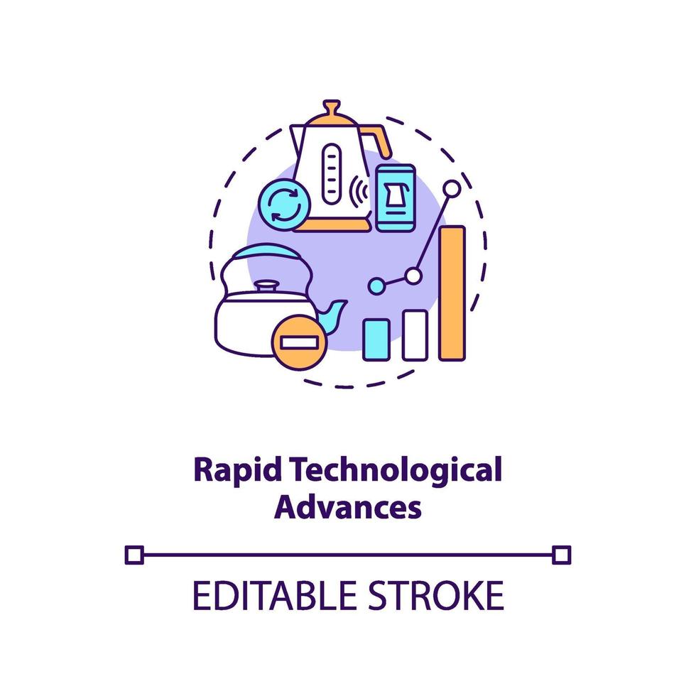 Rapid technological advances concept icon vector