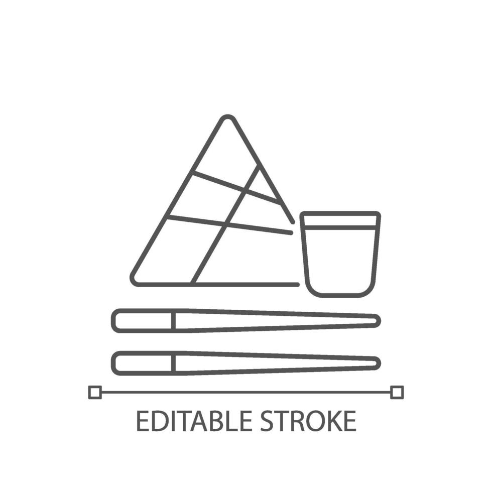 Chinese chopsticks linear icon vector